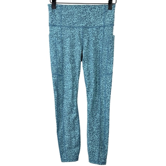 Athleta Pants - Athleta Ultimate Stash Textured 7/8 Tight Leggings Blue Teal Print Small S